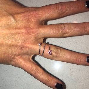 Disney Minnie Mouse ring pink stone & silver